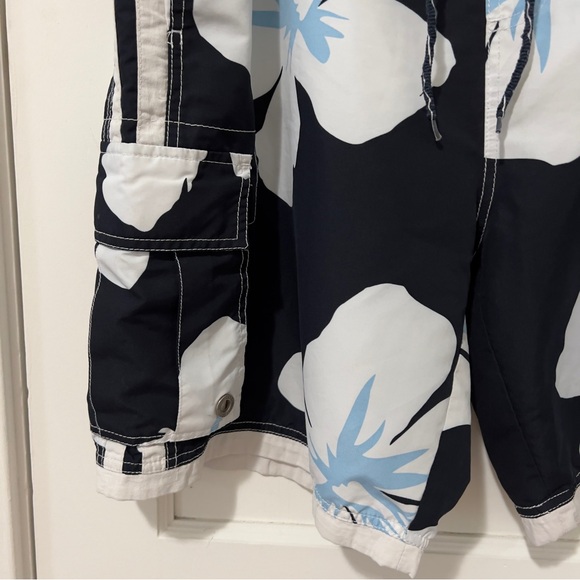 Point Zero Navy and White Floral Swim Shorts - Picture 4 of 6